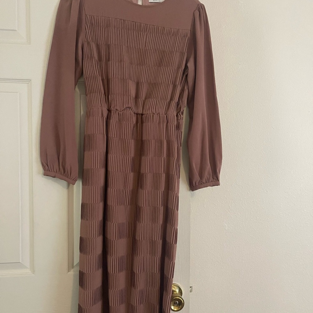 Chic Long Sleeve Mauve Dress
